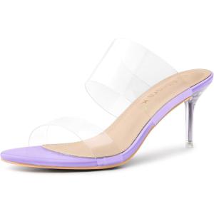 imageAllegra K Womens Clear Slide Stiletto Heel Clear SandalsPurple
