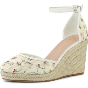 imageAllegra K Womens Closed Toe Espadrille Platform Heels Lace Wedge SandalsGreen