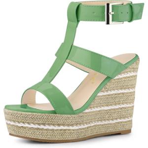 imageAllegra K Womens Espadrille Strappy Platform Wedges SandalsGreen