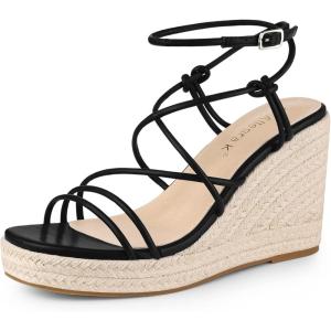 imageAllegra K Womens Platform Espadrille Wedge Heel Slingback Strappy SandalsBlack