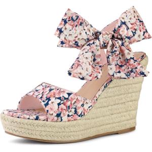 imageAllegra K Womens Platform Floral Printed Slingback Espadrille Wedge SandalsPink