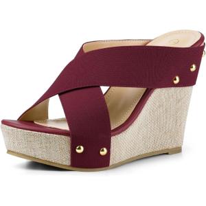 imageAllegra K Womens Platform Slide Wedge SandalsBurgundy