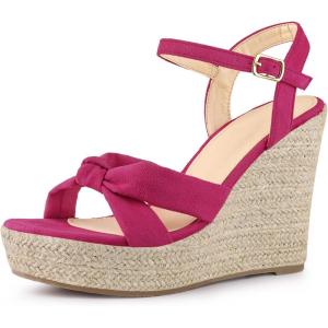 imageAllegra K Womens Platform Slingback Espadrille Wedge Heel SandalsHot Pink