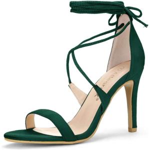 imageAllegra K Womens Stiletto Heel Laceup SandalsGreen