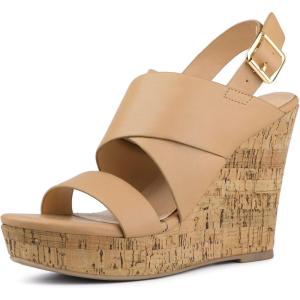 imageAllegra K Womens Wood Wedges Platform Wedge SandalsBrown