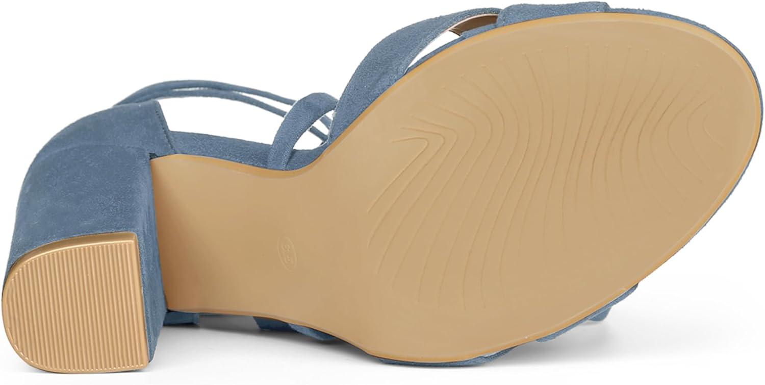 imageAllegra K Womens Block Heeled Lace Up SandalsLight Blue