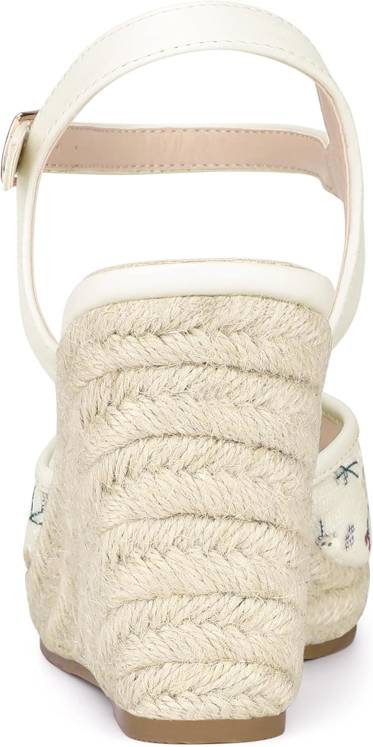 imageAllegra K Womens Closed Toe Platform Espadrilles Lace Wedge Heel SandalsWhite Green