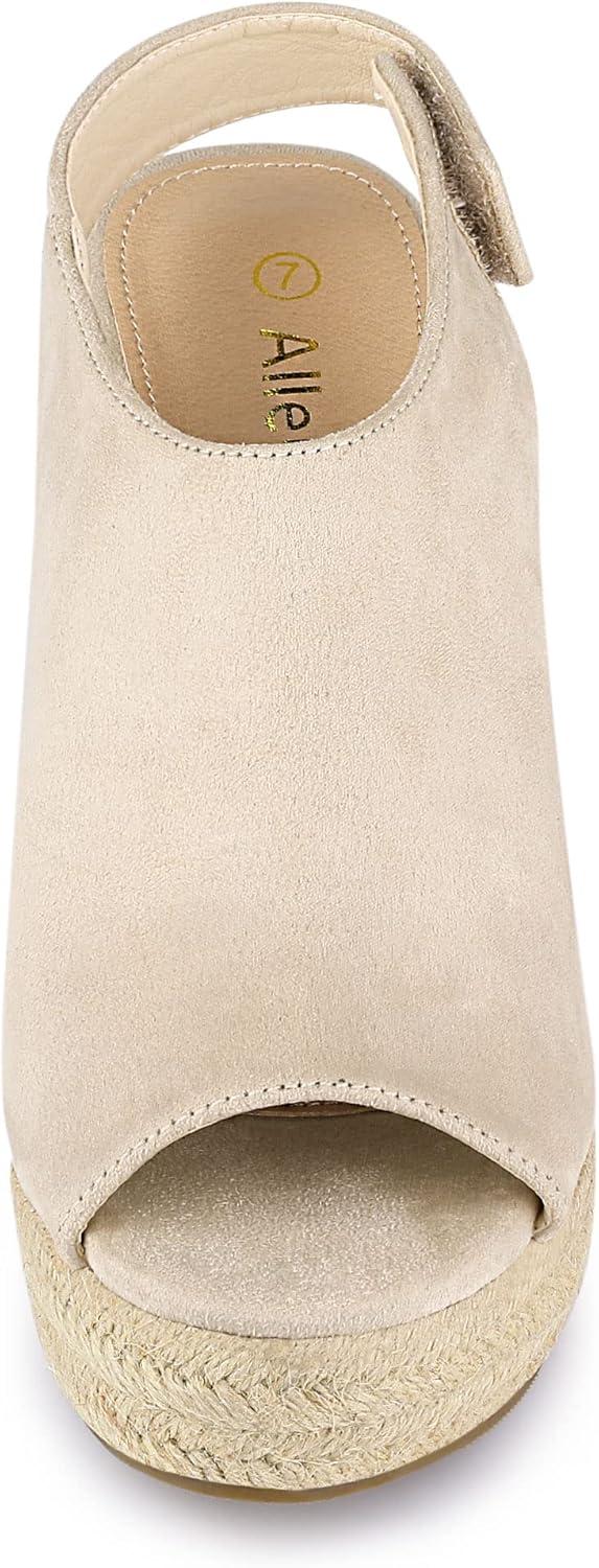 imageAllegra K Womens Espadrille Platform Heeled Wedges SandalsBeige