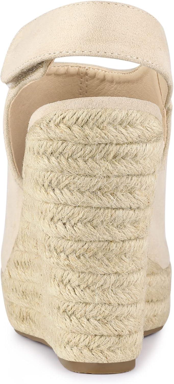 imageAllegra K Womens Espadrille Platform Heeled Wedges SandalsBeige