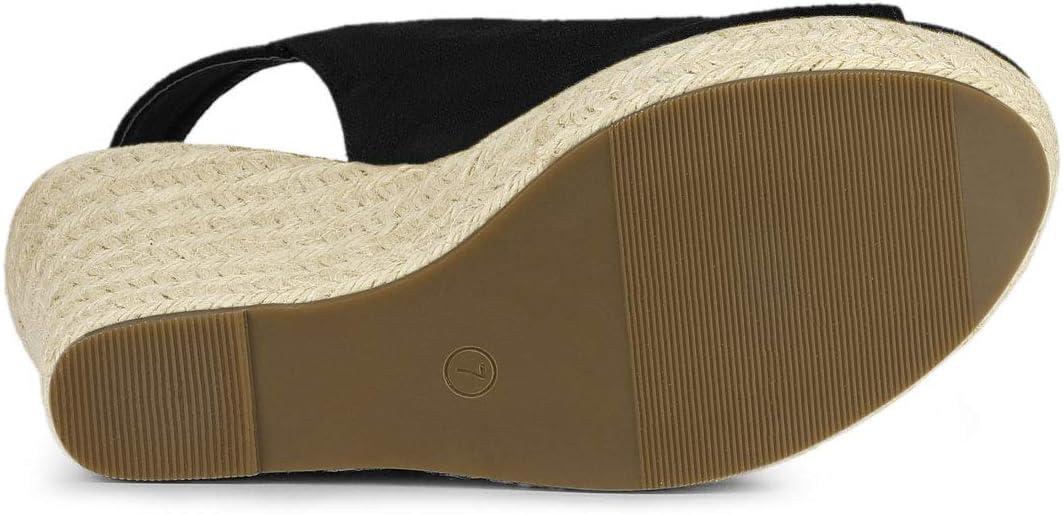 imageAllegra K Womens Espadrille Platform Heeled Wedges SandalsBlack
