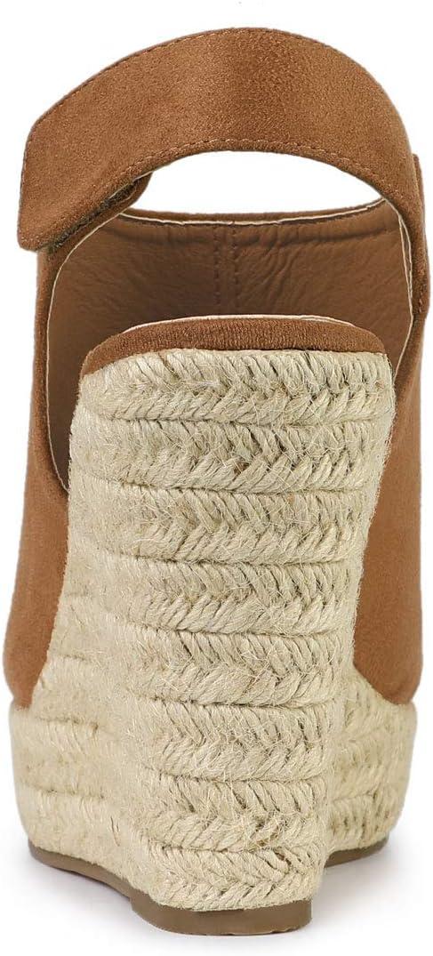 imageAllegra K Womens Espadrille Platform Heeled Wedges SandalsBrown