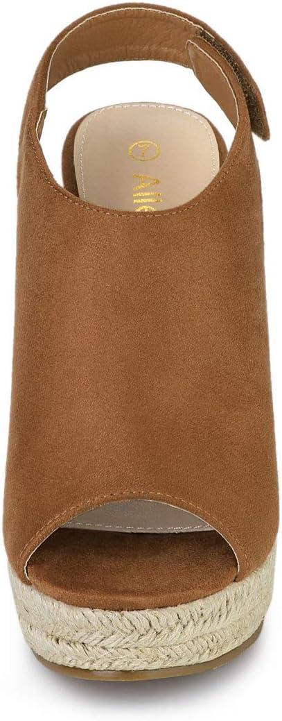 imageAllegra K Womens Espadrille Platform Heeled Wedges SandalsBrown