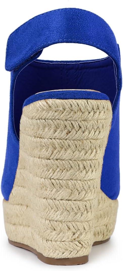 imageAllegra K Womens Espadrille Platform Heeled Wedges SandalsDeep Blue