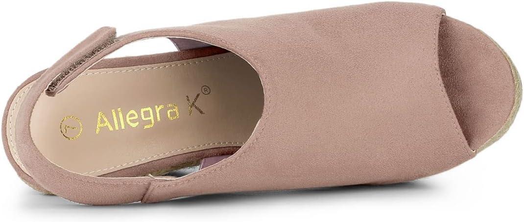 imageAllegra K Womens Espadrille Platform Heeled Wedges SandalsDust Pink