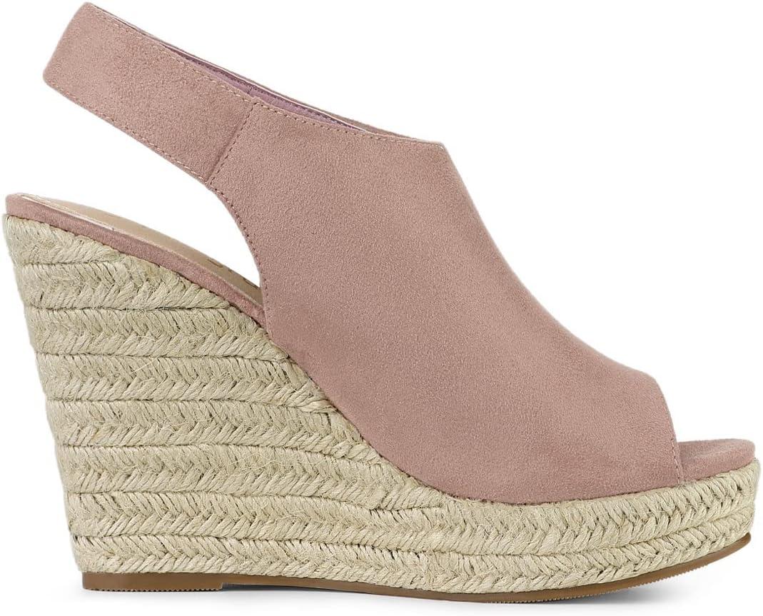 imageAllegra K Womens Espadrille Platform Heeled Wedges SandalsDust Pink
