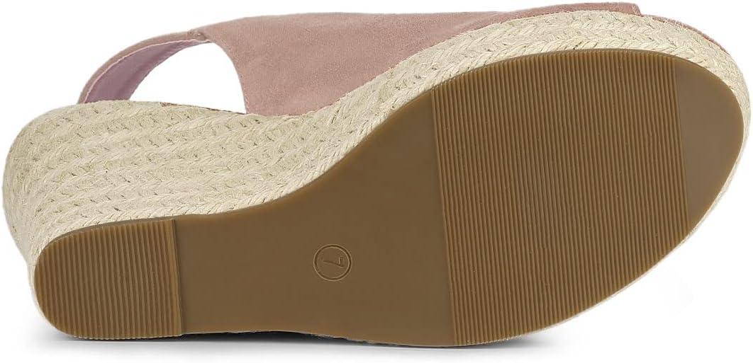 imageAllegra K Womens Espadrille Platform Heeled Wedges SandalsDust Pink