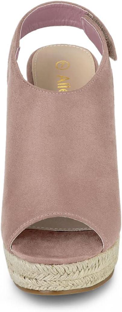 imageAllegra K Womens Espadrille Platform Heeled Wedges SandalsDust Pink