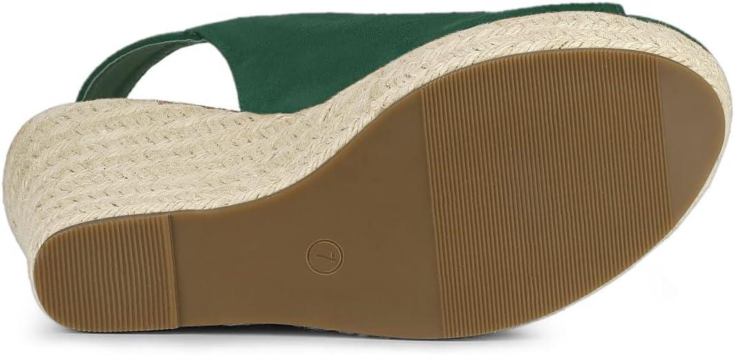 imageAllegra K Womens Espadrille Platform Heeled Wedges SandalsEmerald Green