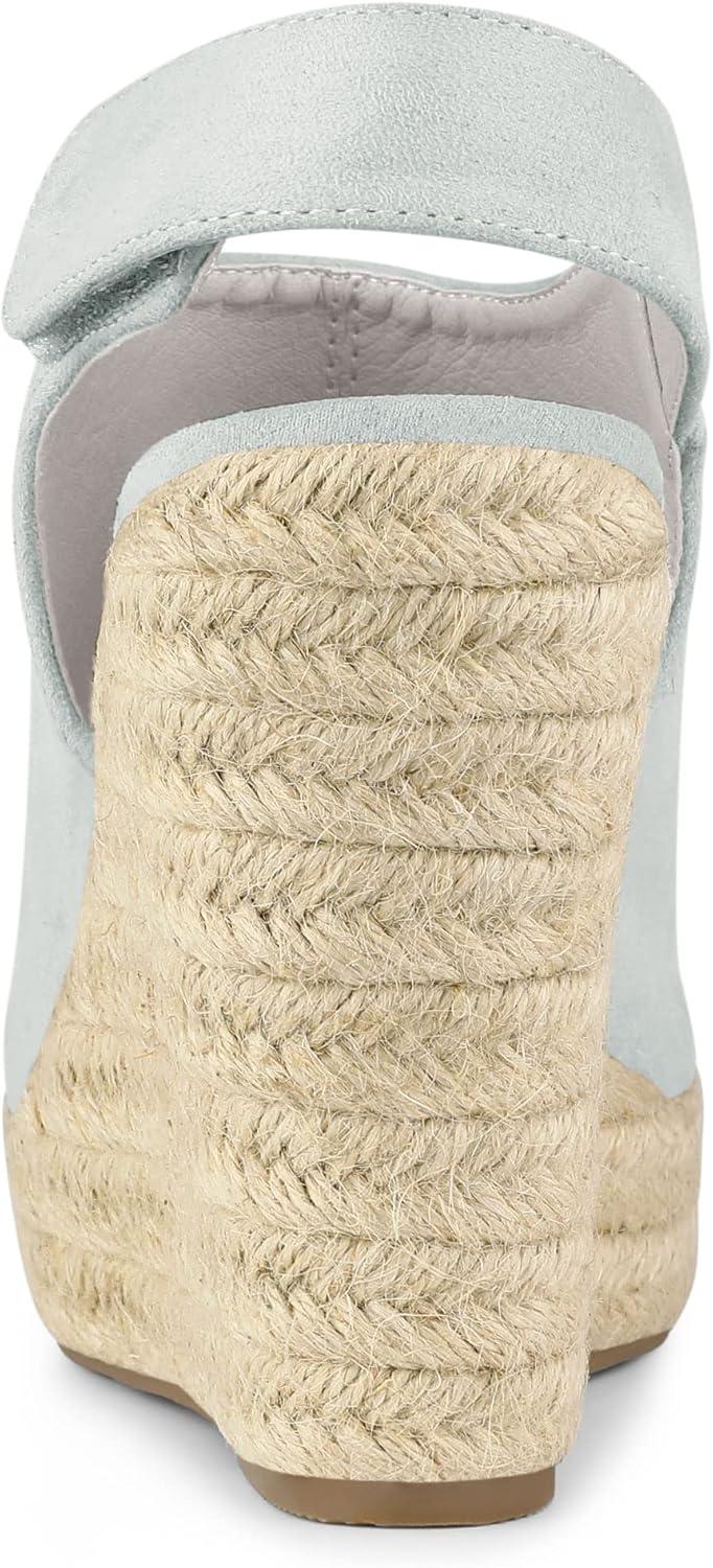 imageAllegra K Womens Espadrille Platform Heeled Wedges SandalsGrey