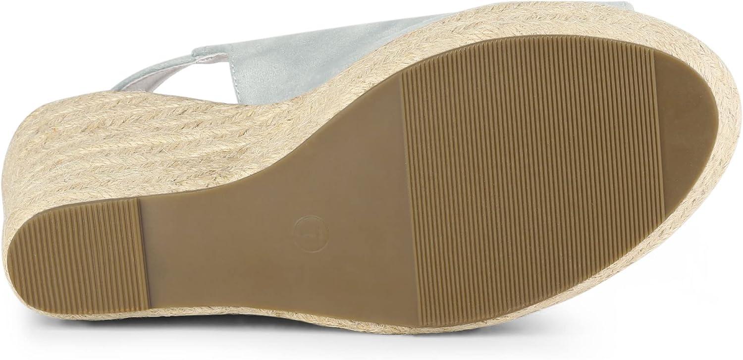 imageAllegra K Womens Espadrille Platform Heeled Wedges SandalsGrey