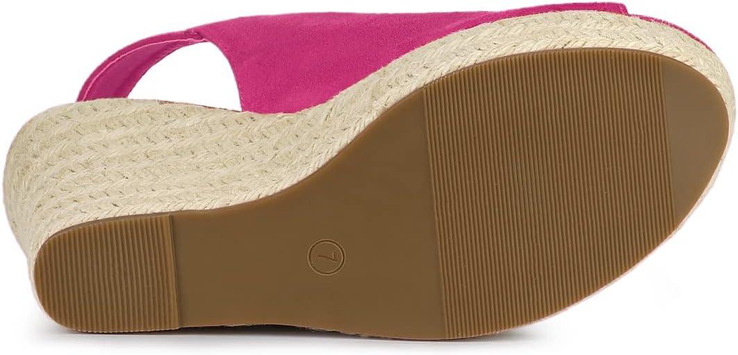 imageAllegra K Womens Espadrille Platform Heeled Wedges SandalsHot Pink