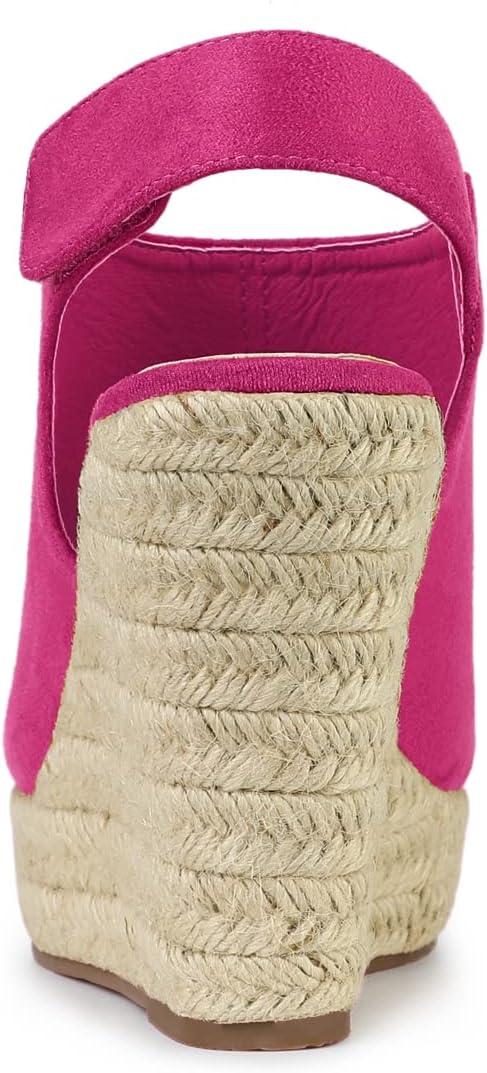 imageAllegra K Womens Espadrille Platform Heeled Wedges SandalsHot Pink