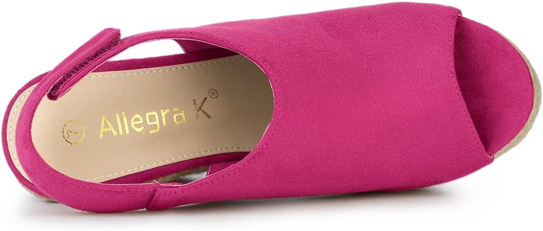 imageAllegra K Womens Espadrille Platform Heeled Wedges SandalsHot Pink