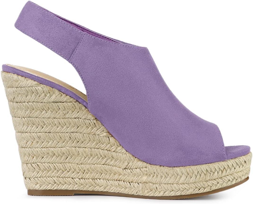 imageAllegra K Womens Espadrille Platform Heeled Wedges SandalsPurple
