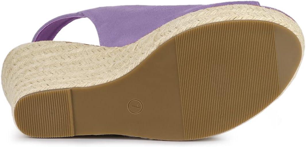 imageAllegra K Womens Espadrille Platform Heeled Wedges SandalsPurple