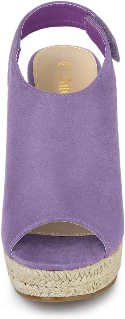 imageAllegra K Womens Espadrille Platform Heeled Wedges SandalsPurple
