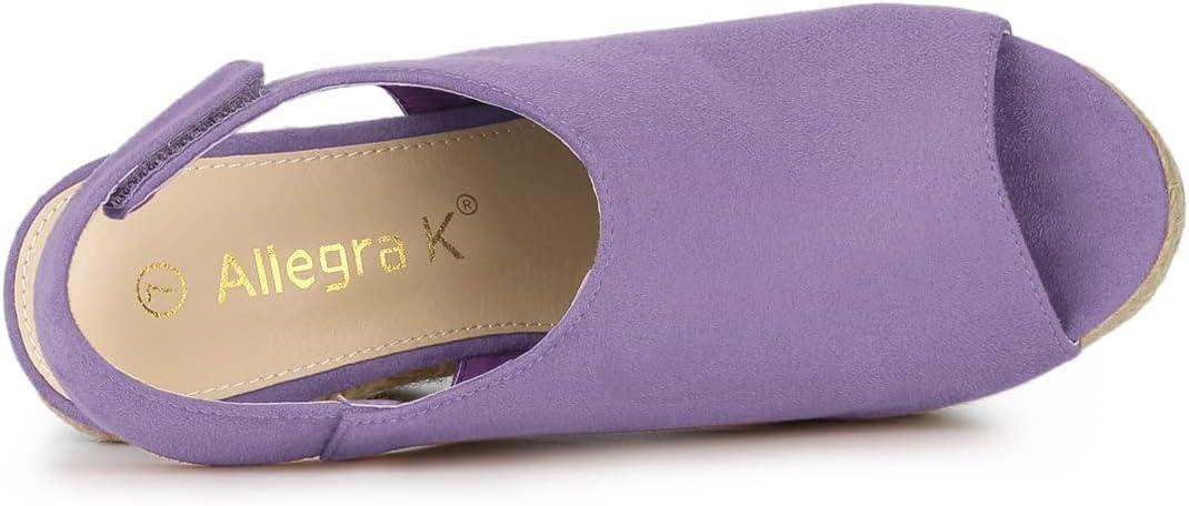 imageAllegra K Womens Espadrille Platform Heeled Wedges SandalsPurple