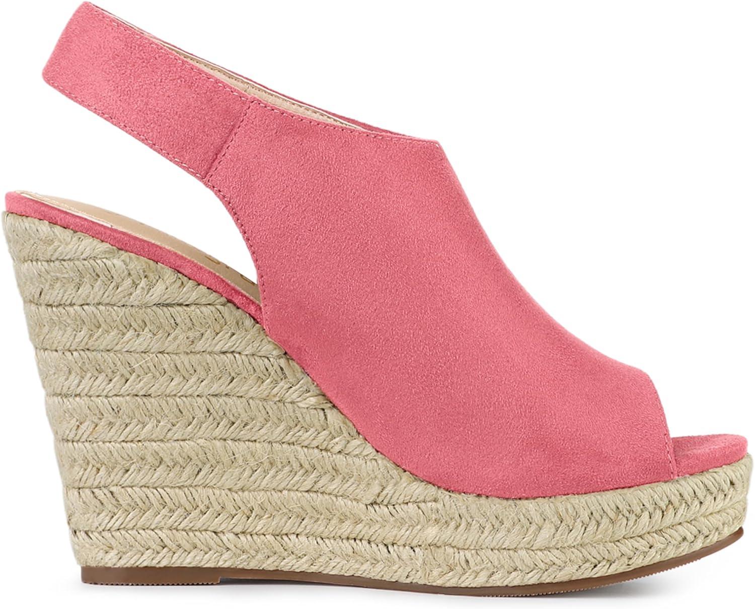 imageAllegra K Womens Espadrille Platform Heeled Wedges SandalsWatermelon Red