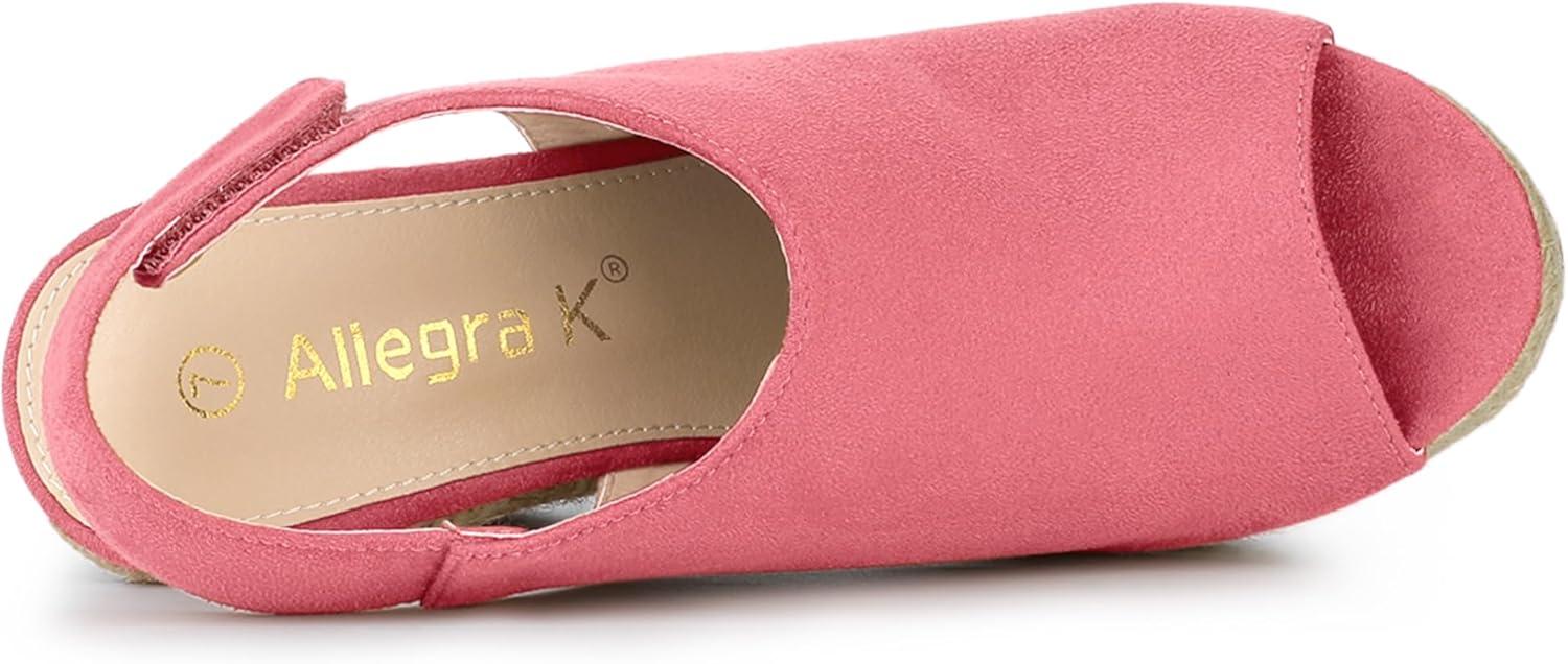 imageAllegra K Womens Espadrille Platform Heeled Wedges SandalsWatermelon Red
