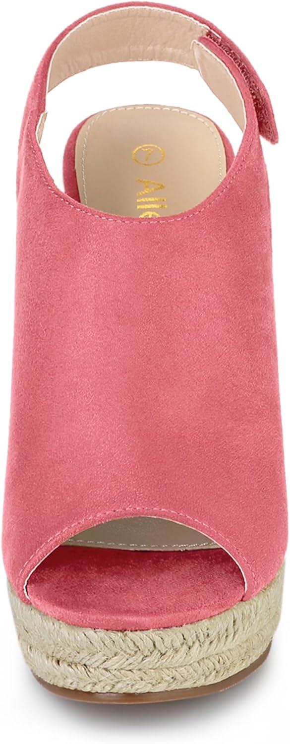 imageAllegra K Womens Espadrille Platform Heeled Wedges SandalsWatermelon Red