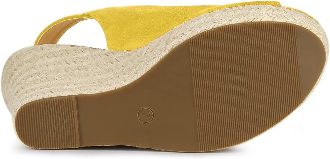 imageAllegra K Womens Espadrille Platform Heeled Wedges SandalsYellow