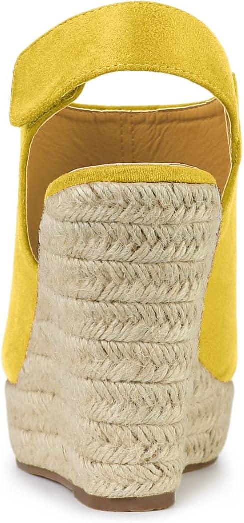 imageAllegra K Womens Espadrille Platform Heeled Wedges SandalsYellow