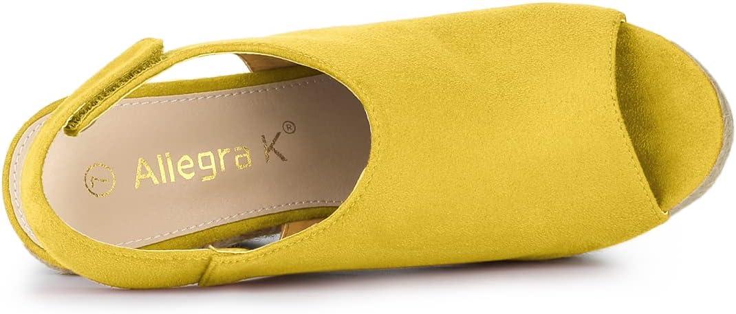 imageAllegra K Womens Espadrille Platform Heeled Wedges SandalsYellow