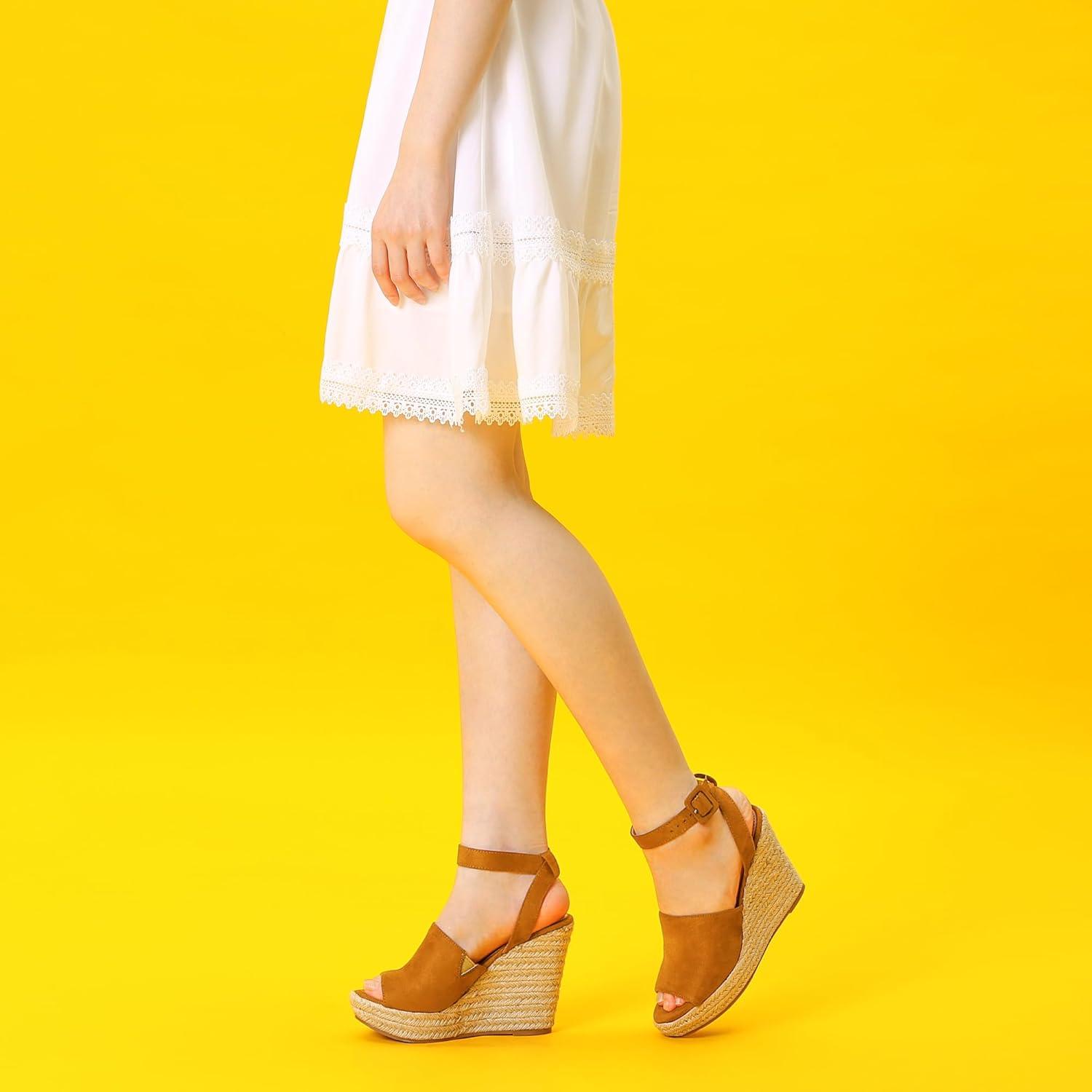 imageAllegra K Womens Espadrille Platform Slingback Wedges Heels SandalsBrown