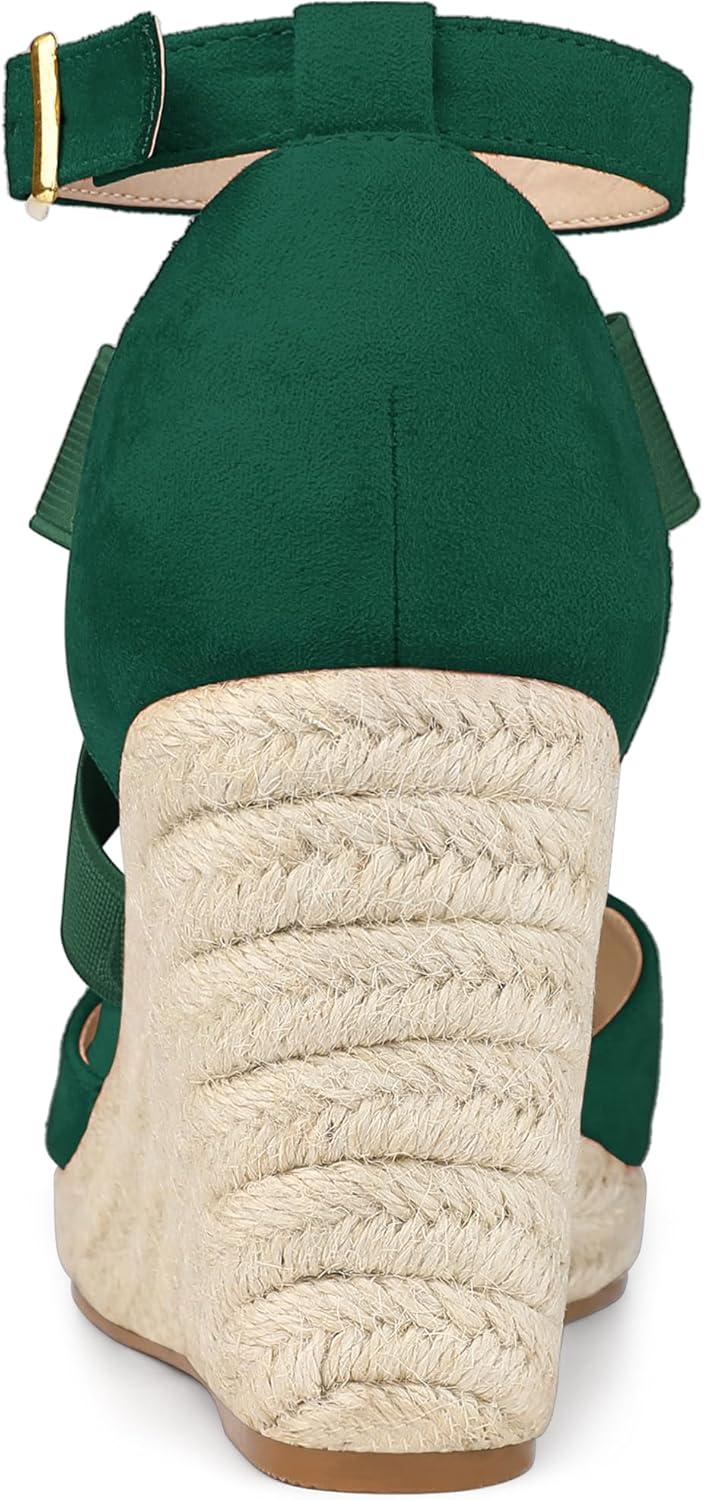 imageAllegra K Womens Espadrilles Closed Toe Wedges Heels SandalsEmerald Green