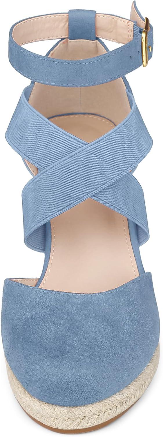 imageAllegra K Womens Espadrilles Closed Toe Wedges Heels SandalsHaze Blue