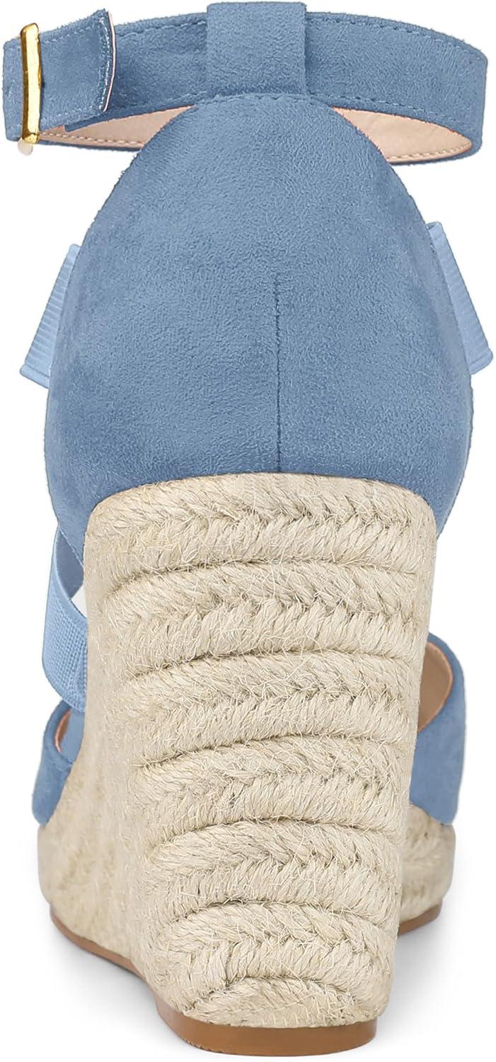 imageAllegra K Womens Espadrilles Closed Toe Wedges Heels SandalsHaze Blue