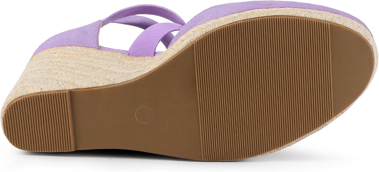 imageAllegra K Womens Espadrilles Closed Toe Wedges Heels SandalsPurple