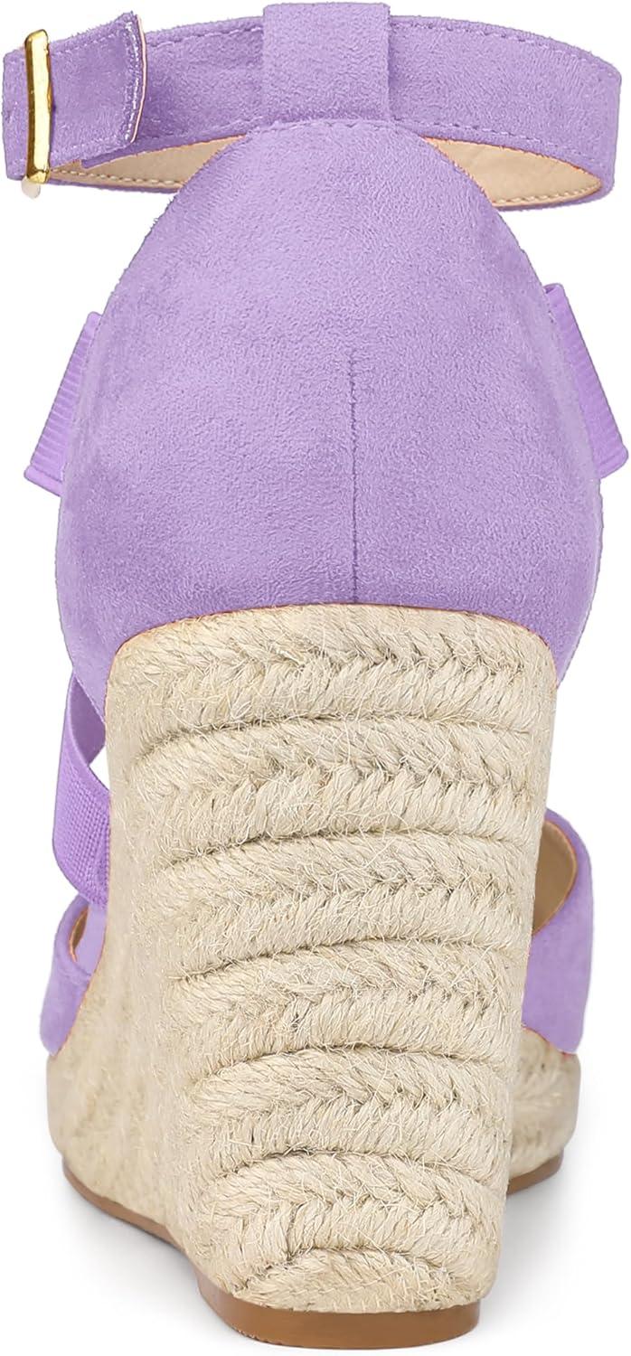imageAllegra K Womens Espadrilles Closed Toe Wedges Heels SandalsPurple