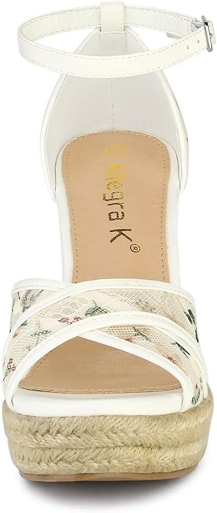 imageAllegra K Womens Espadrilles Lace Wedges Wedge SandalsGreen