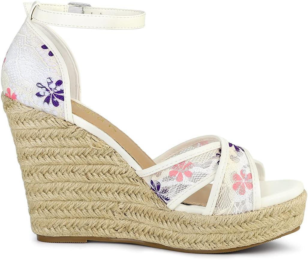 imageAllegra K Womens Espadrilles Lace Wedges Wedge SandalsPurple