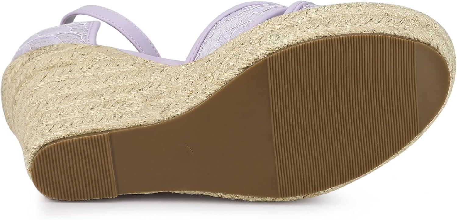 imageAllegra K Womens Espadrilles Lace Wedges Wedge SandalsPurple Flower