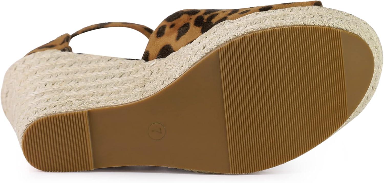 imageAllegra K Womens Espadrilles Platform Heels Wedges SandalsLeopard