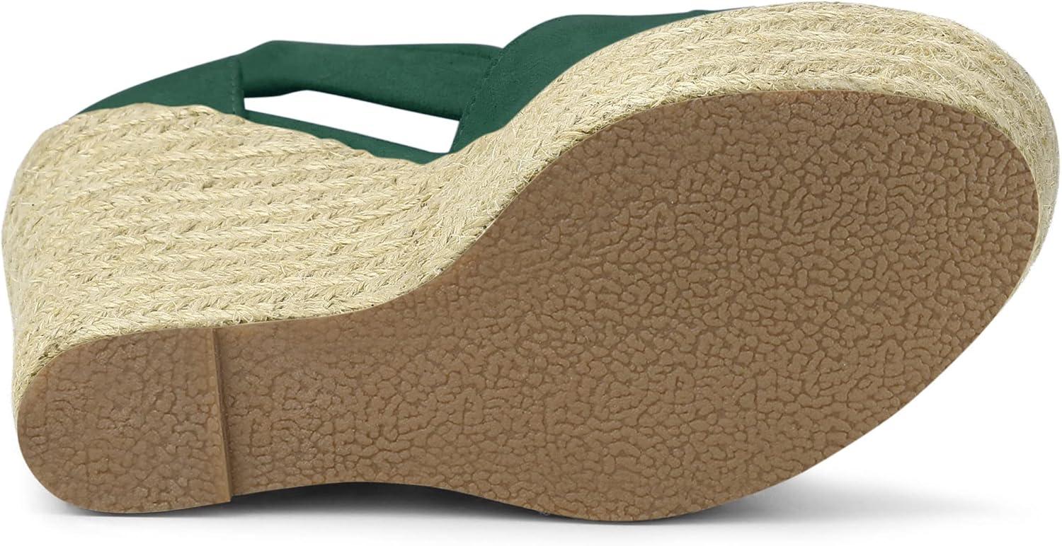 imageAllegra K Womens Espadrilles Tie Up Ankle Strap Wedges SandalsEmerald Green