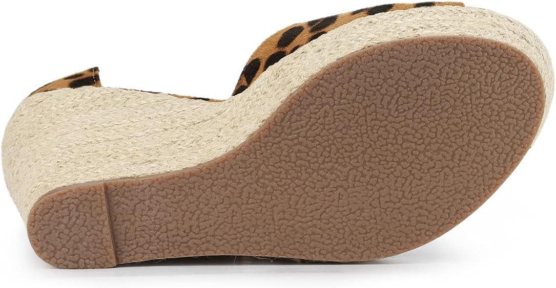 imageAllegra K Womens Espadrilles Tie Up Ankle Strap Wedges SandalsLeopard