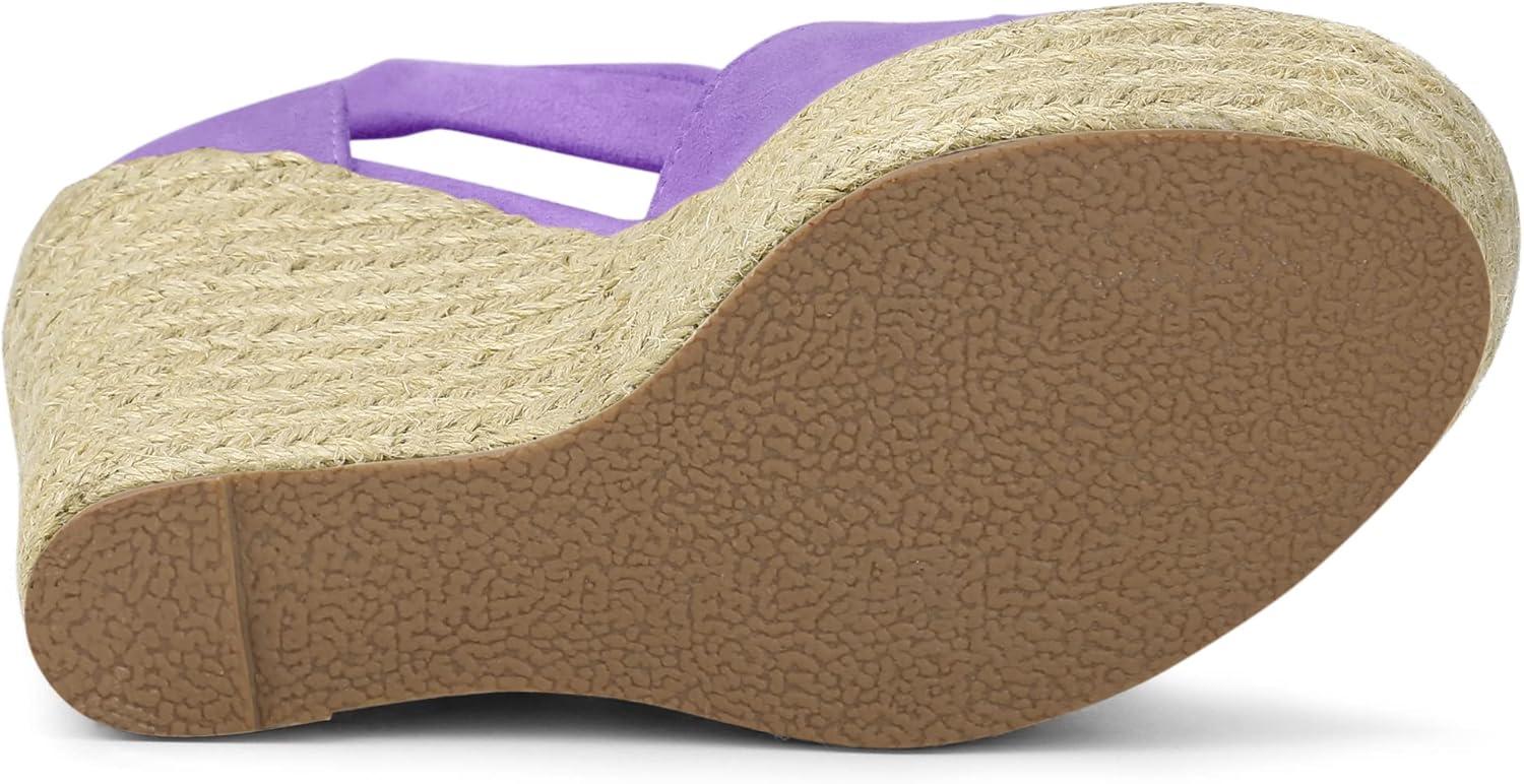 imageAllegra K Womens Espadrilles Tie Up Ankle Strap Wedges SandalsPurple